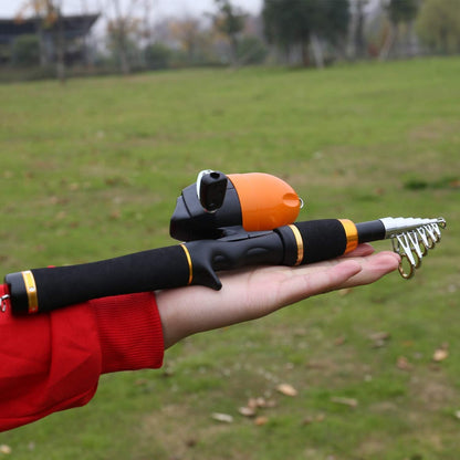 Angelrute Spincast Teleskop Combo für Kinder und Erwachsene - Orange