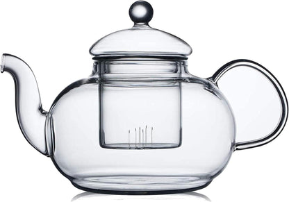 Teebereiter Glas mit Siebeinsatz 600ml klare Glasteekanne