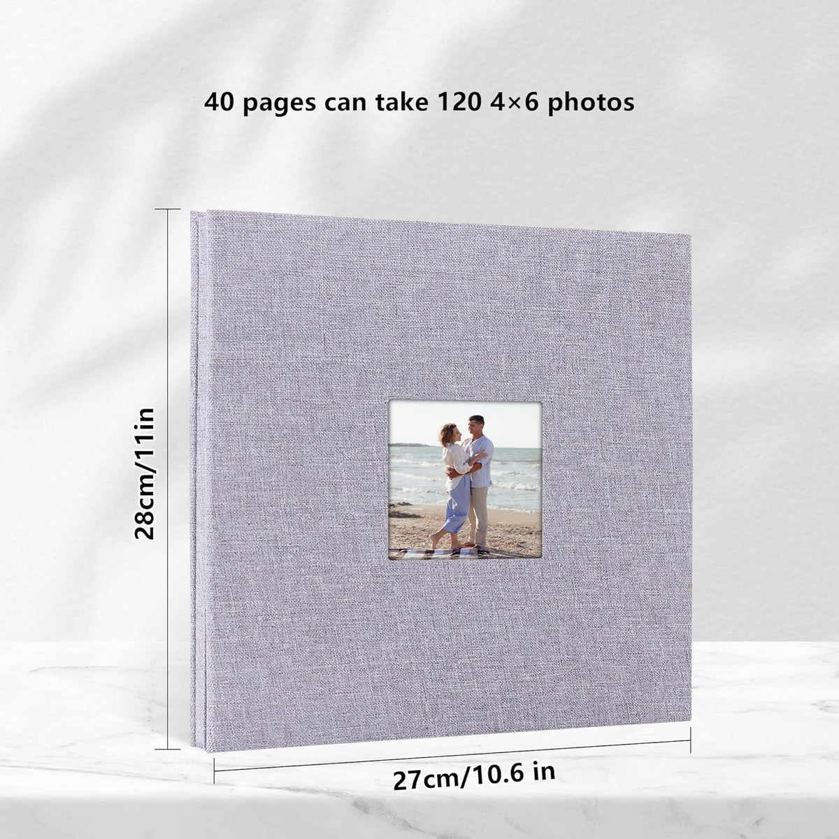 Selbstklebendes Fotoalbum 10x15 Groß Leinen Hochzeit Geburtstag 40