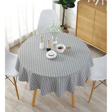 Runde Baumwoll-Leinen Tischdecke 120cm Grau