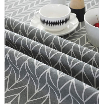 Runde Baumwoll-Leinen Tischdecke 120cm Grau