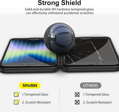 4x SPARIN Schutzfolie für iPhone SE 2022/2020 8/7/6/6S 4,7 Zoll Anti-Kratzen 9H