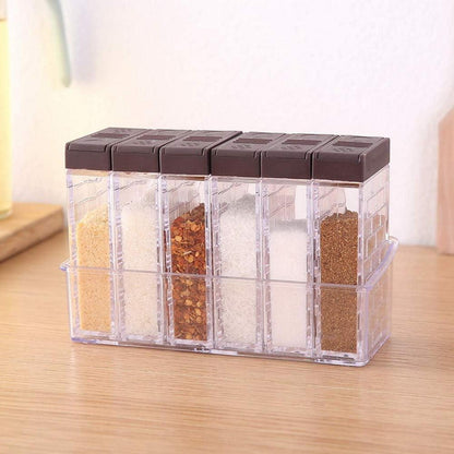 Transparente Gewürzdosen Set 6-teilig Kunststoff Camping