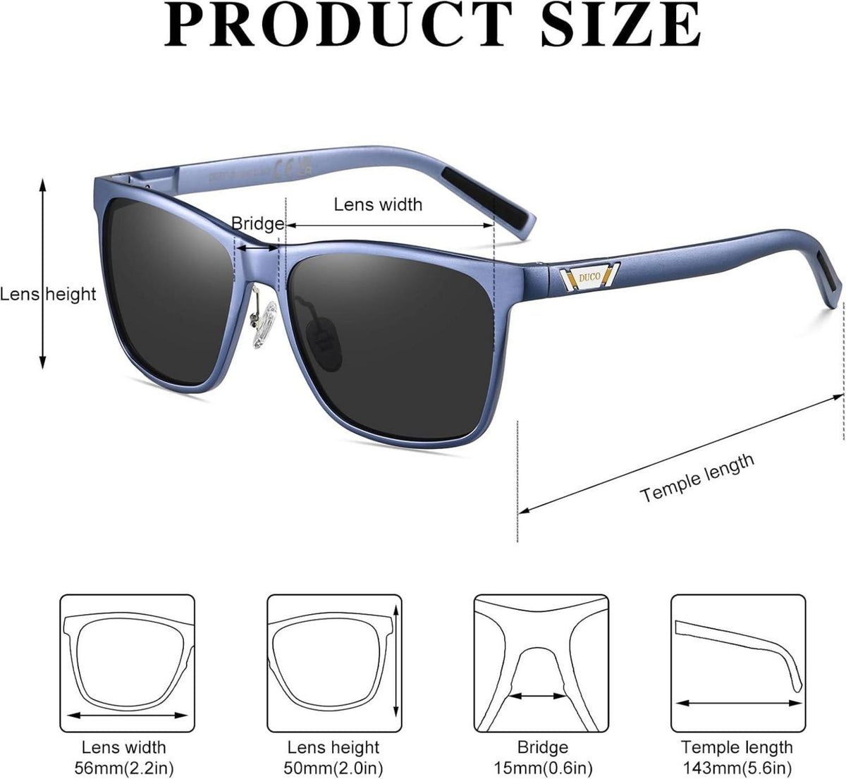 Polarisierte UV400 Sonnenbrille Herren Metallrahmen Retro Rahmen 3029H