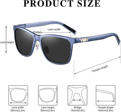 Polarisierte UV400 Sonnenbrille Herren Metallrahmen Retro Rahmen 3029H