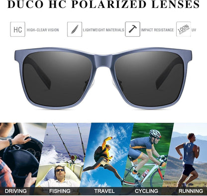 Polarisierte Sportsonnenbrille Herren UV400 Retro Rechteckig
