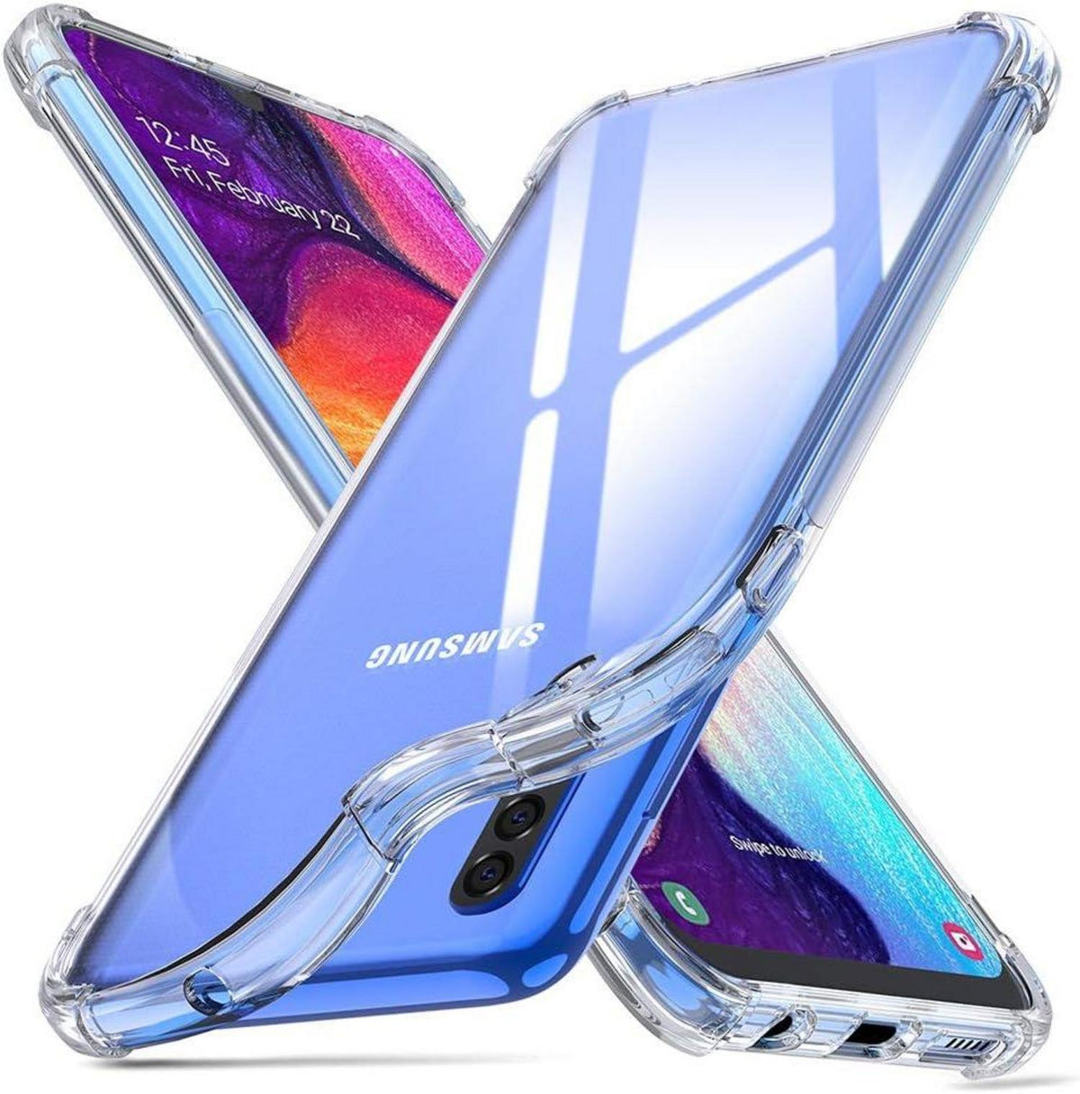 Silikon Hülle Samsung A50 Transparent Stoßdämpfung Anti-Kratzer Klar
