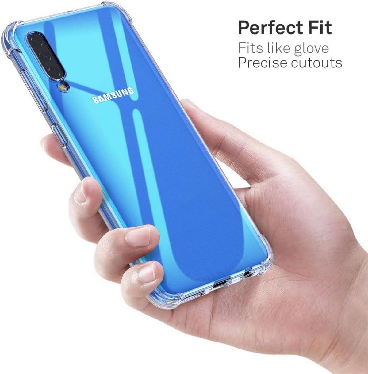 Silikon Hülle Samsung A50 Transparent Stoßdämpfung Anti-Kratzer Klar