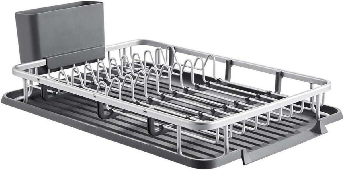 Aluminium Geschirrabtropfgestell mit Besteckhalter, rostbeständig