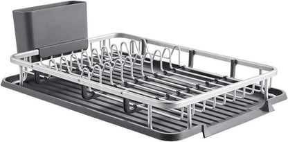 Aluminium Geschirrabtropfgestell mit Besteckhalter, rostbeständig