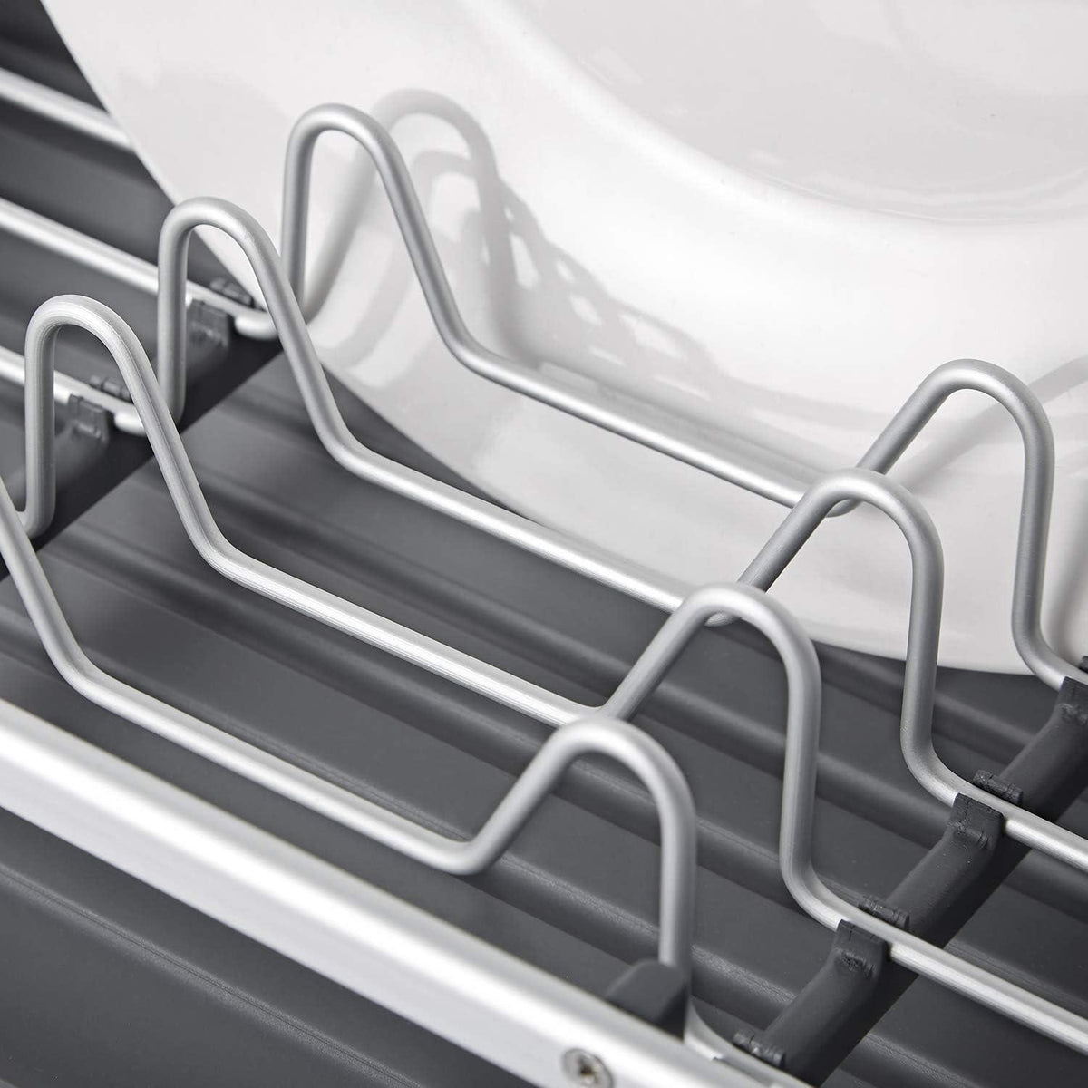 Kingrack Geschirrabtropfgestell Aluminium Besteckhalter 44cm Küche Silber