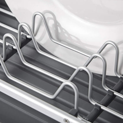 Kingrack Geschirrabtropfgestell Aluminium Besteckhalter 44cm Küche Silber