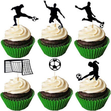 24 Fußball Cupcake Topper Sport Kuchen Dekoration Party Glitzer