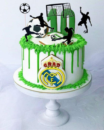 24er Set Fußball Cupcake Topper Sport Party Dekoration Glitzer Finish