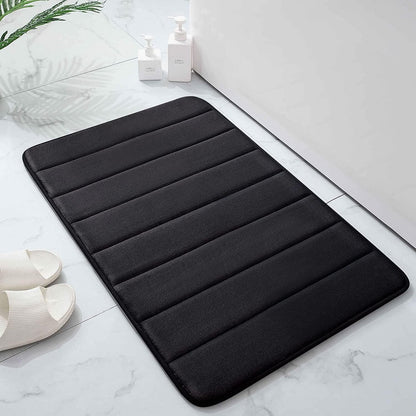 Memory Foam Badezimmerteppich Schwarz 41 x 61 cm