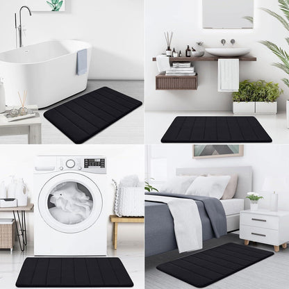 Memory Foam Badezimmerteppich Schwarz 41 x 61 cm
