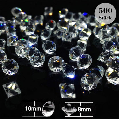500 Stück 10mm Glas Diamanten für Hochzeit Gunst