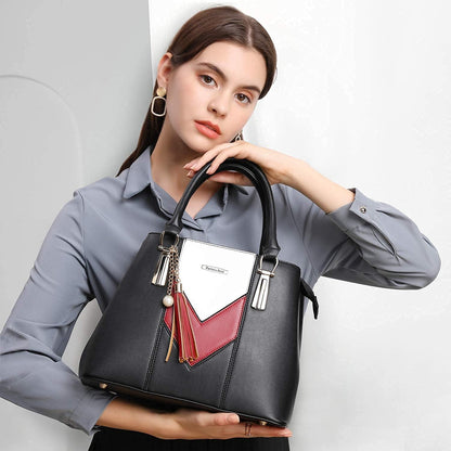 Pomelo Best Damen Handtasche Mehrfarbig gestreift V-förmiges