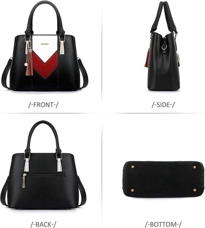 Damen Handtasche Multifunktional Mehrfarbig Gestreift V-Form Design
