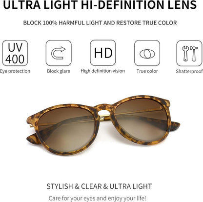 Runde Damen Sonnenbrille Vintage Retro Stil UV400 TR90