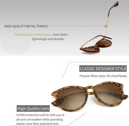 Vintage Runde Sonnenbrille Retro Designer Stil nicht Polarisiert