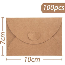 100 Herz Mini Briefumschläge Kraftpapier Umschläge