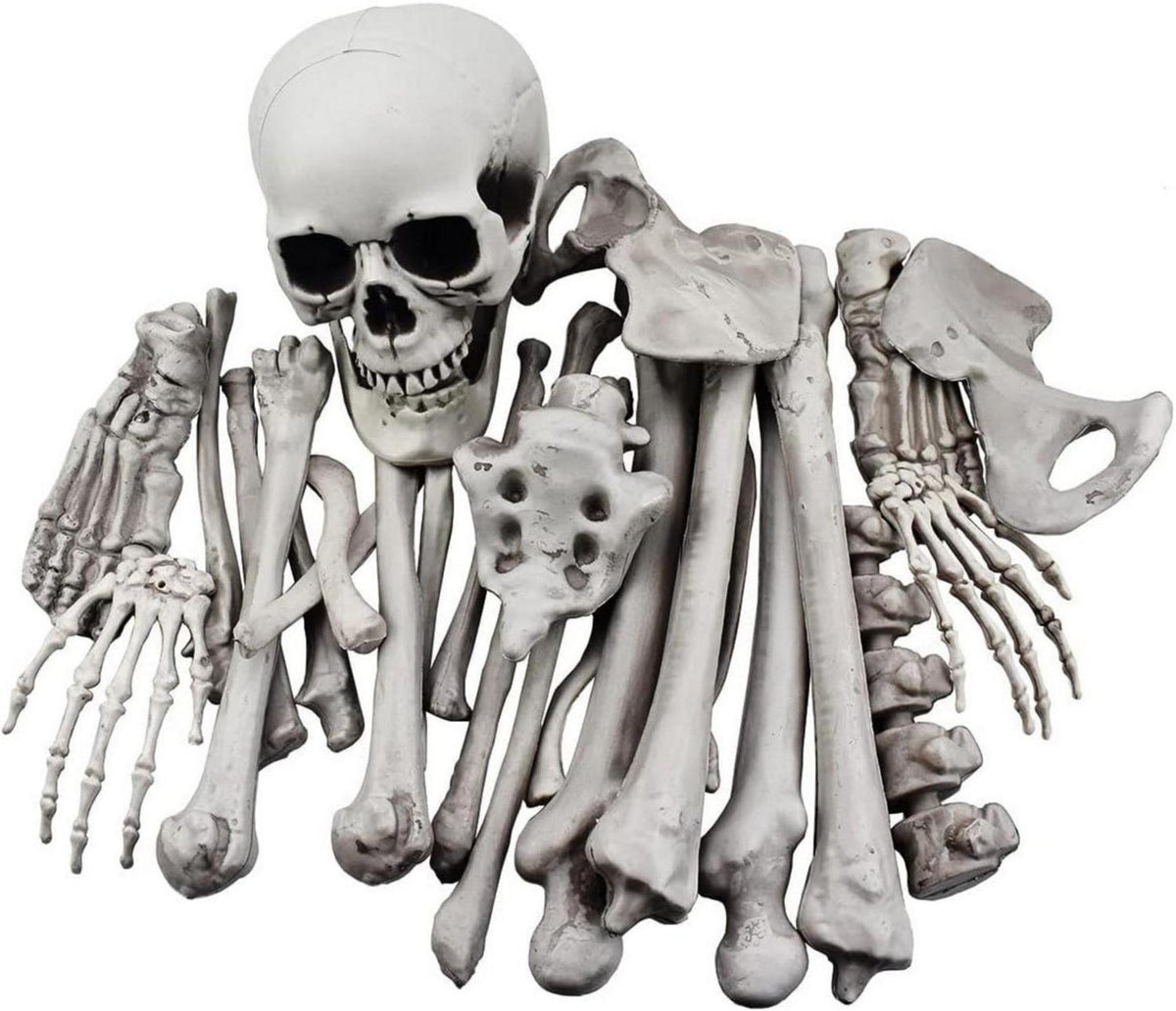 Halloween Deko Skelettknochen Totenkopf Friedhofsscenario 28-teilig