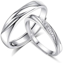 925 Sterling Silber Partnerringe Offen Verstellbar mit Zirkonia