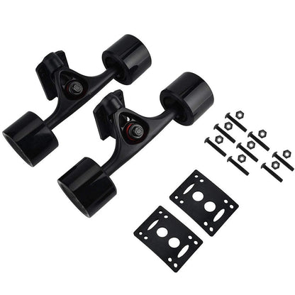 Skateboard Truck Set mit Riser Pads & ABEC-9 Lagern