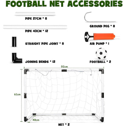 Dreamon 2er Set Kinder Fußballtore mit Fußball und Pumpe