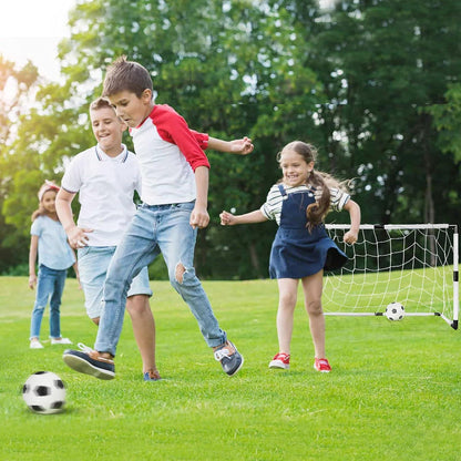 2er Set Kinder Fußballtore mit Fußbällen und Luftpumpe