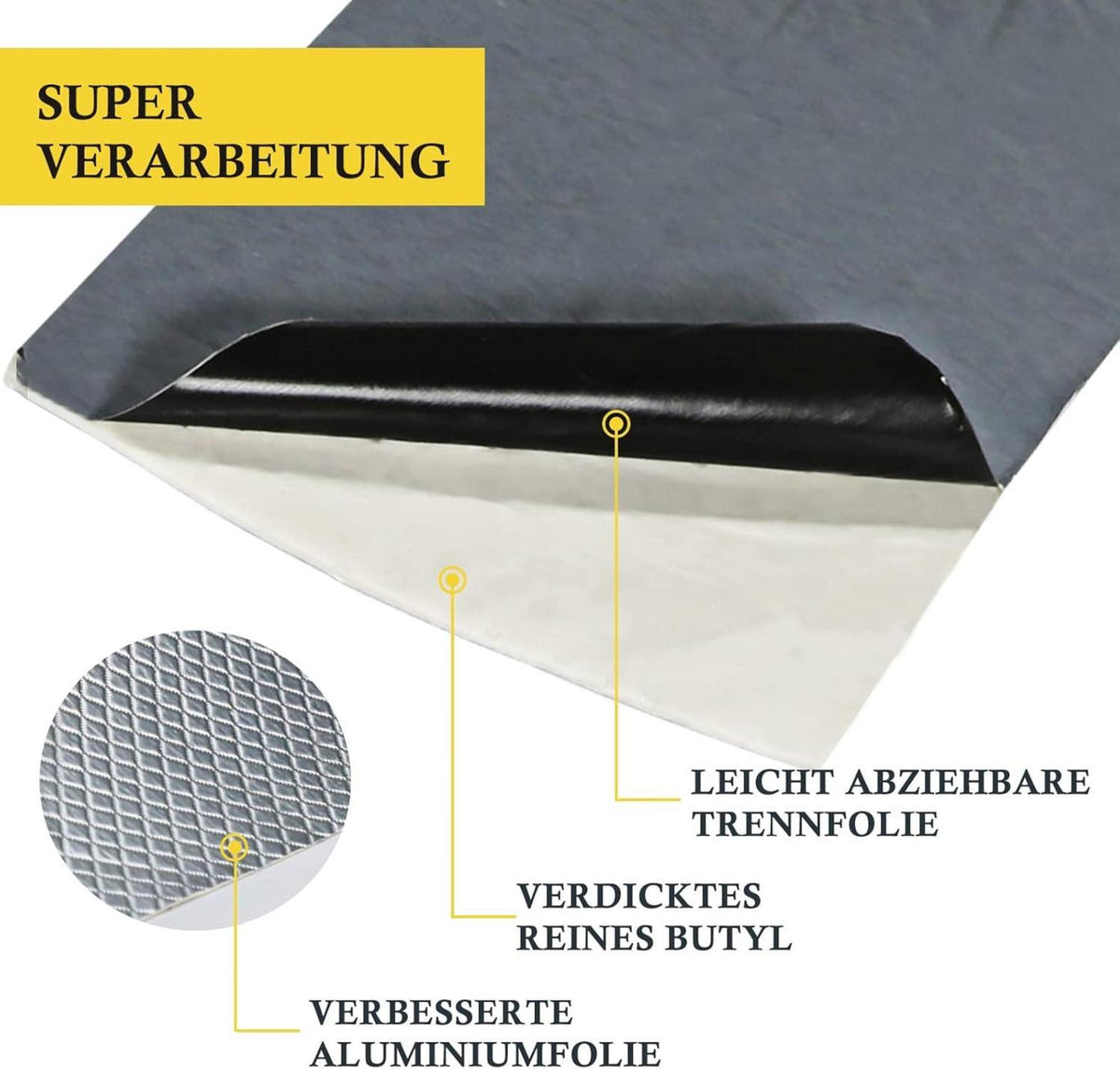 Wasserdichtes Butyl Dichtungsband Alufolie 10cm x5m