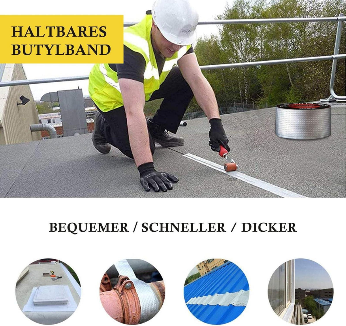 Wasserdichtes Aluminum Klebeband 10cm x 5m Butyl Dichtungsband Alufolie