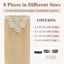 Echthaar Clip-In Extensions – Mittele Blond, 35cm