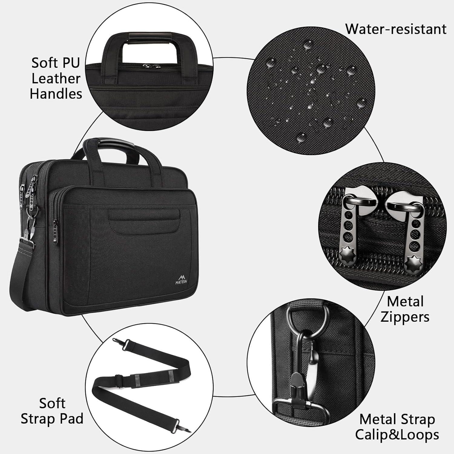 Laptoptasche 17,3 Zoll Wasserdicht Business Umhängetasche Schwarz