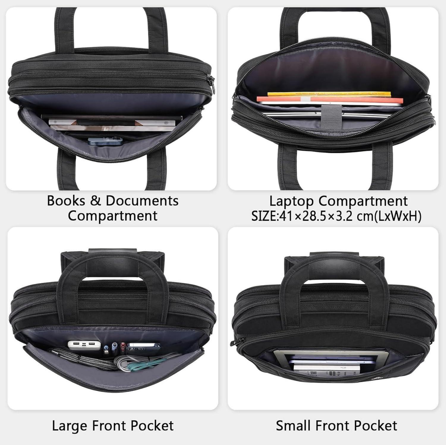 Laptoptasche 17,3 Zoll Schwarz Wasserdicht Business Umhängetasche