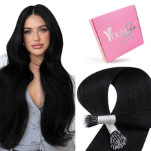 Echthaar Nanoring Extensions Schwarz 40 cm - 50g