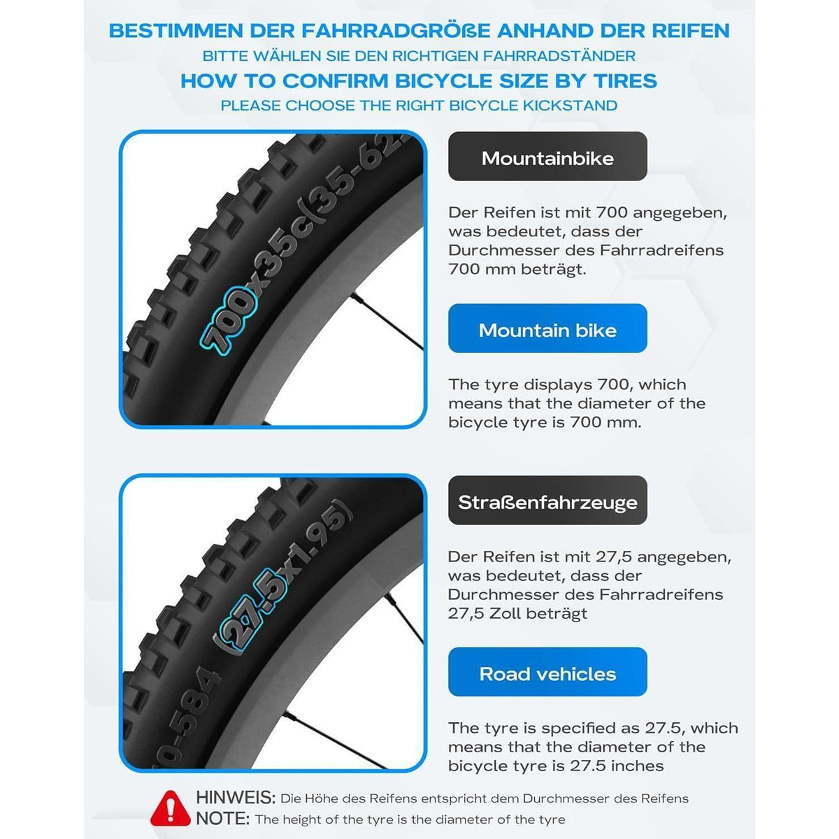 Fahrradständer Aluminium höhenverstellbar 24-28 Zoll blauschwarz
