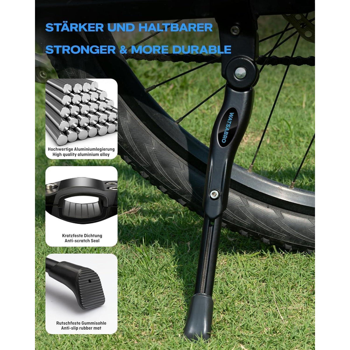 Fahrradständer Aluminium höhenverstellbar 24-28 Zoll blauschwarz