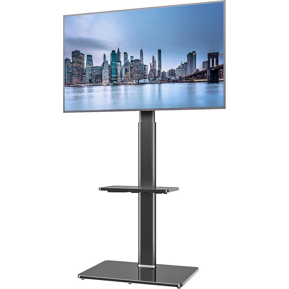 Höhenverstellbarer TV Standfuß mit Regalen für 19-42 Zoll Fernseher
