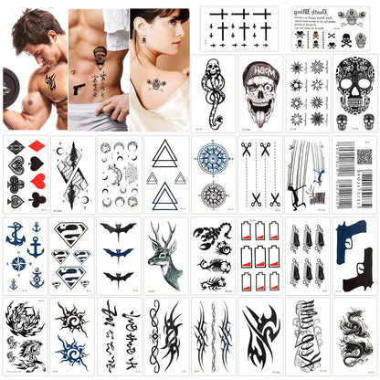 30 Blatt Temporäre Tattoos für Erwachsene - Kleine Wasserdichte