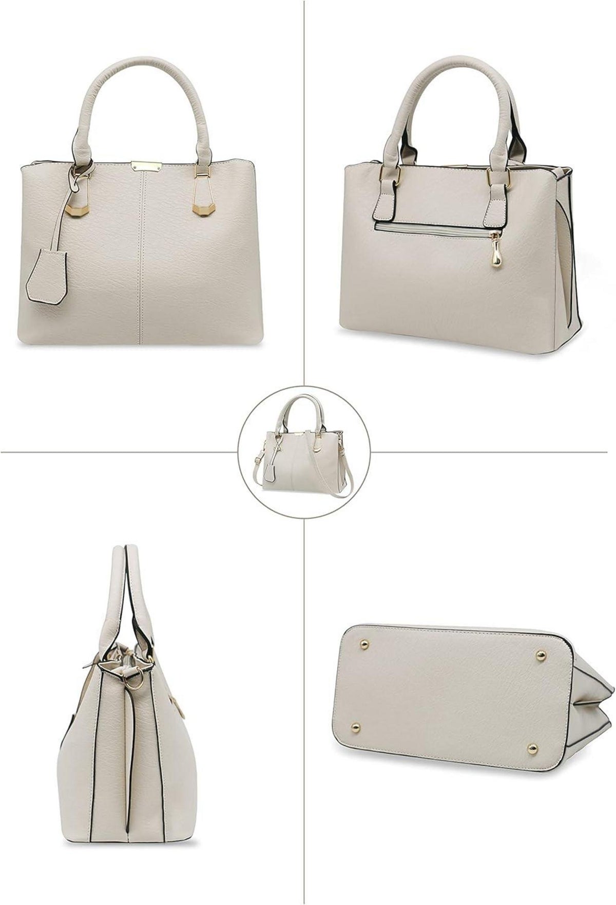 Damen Henkeltasche PU Leder Umhängetasche mit Anhänger