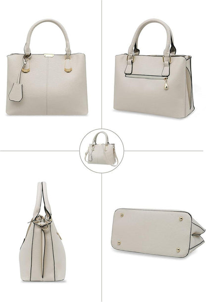 Damen Henkeltasche PU Leder Umhängetasche mit Anhänger