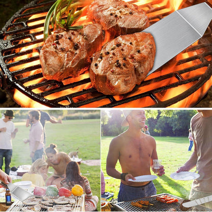 Grillspachtel Plancha Kit 9tlg. Edelstahl Grillbesteck Männer Tailgating