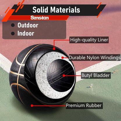 Senston Basketball Größe 7 mit Pumpe Anti-Rutsch Grip