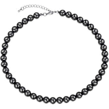 U7 Perlenkette Synthetische Runde Perlen Weiß/Schwarz 10mm