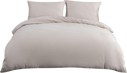 Bettwäsche Mikrofaser Beige 200x200 cm 110 g/m² 2 Kopfkissenbezug