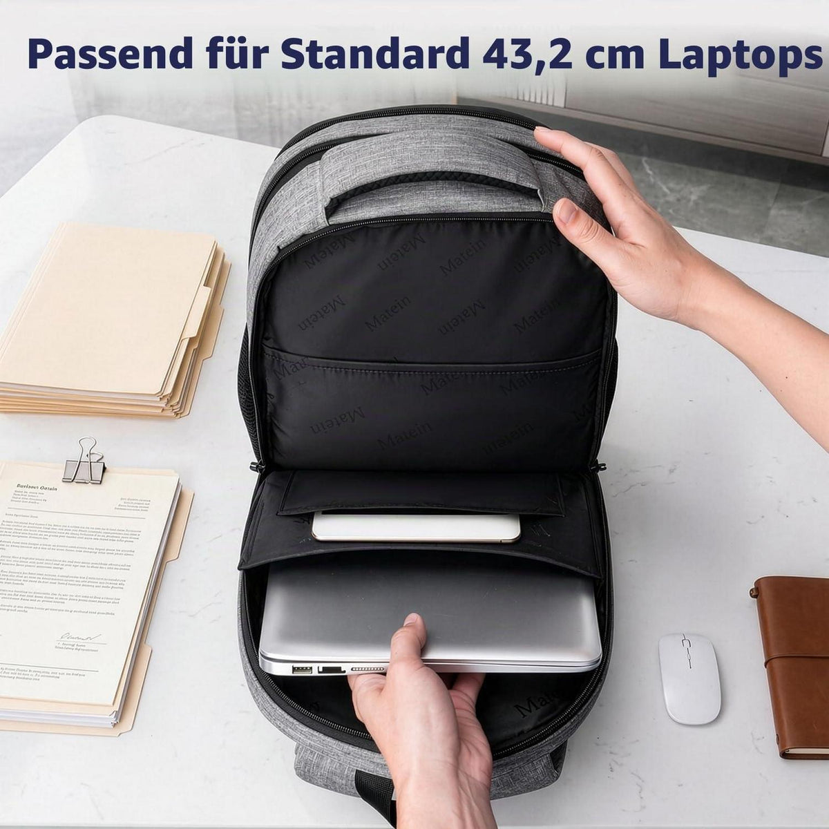 Laptop Rucksack 17 Zoll Herren & Damen | Wasserdicht, TSA Geprüft, Business & Schule