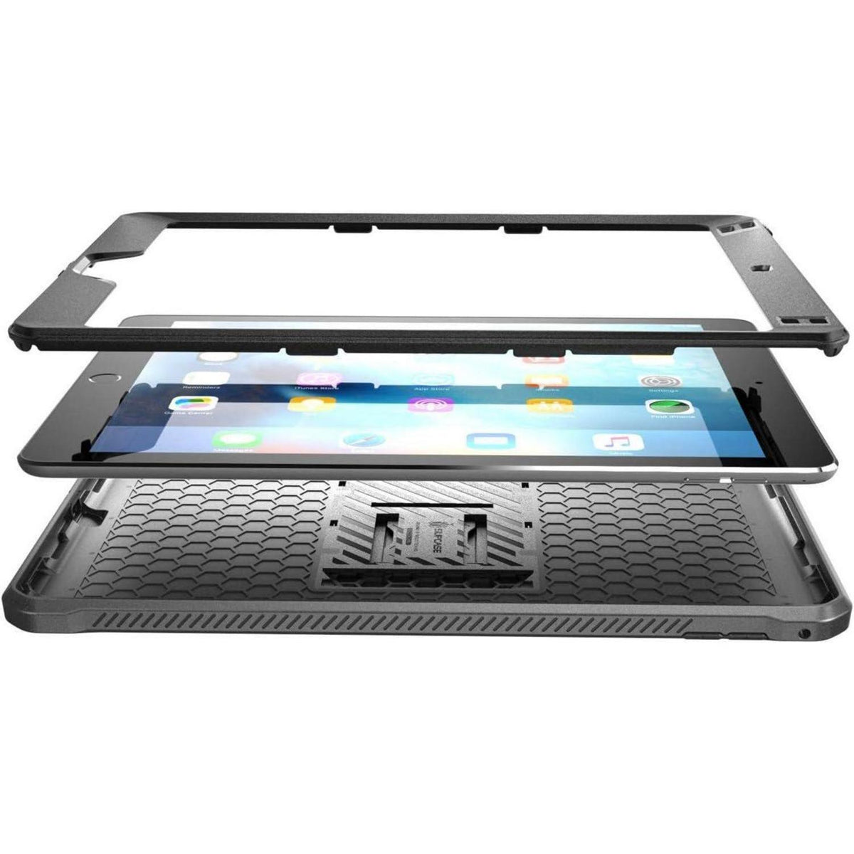 iPad Mini 5/4 Hülle mit Ständer und Displayschutz (Schwarz)