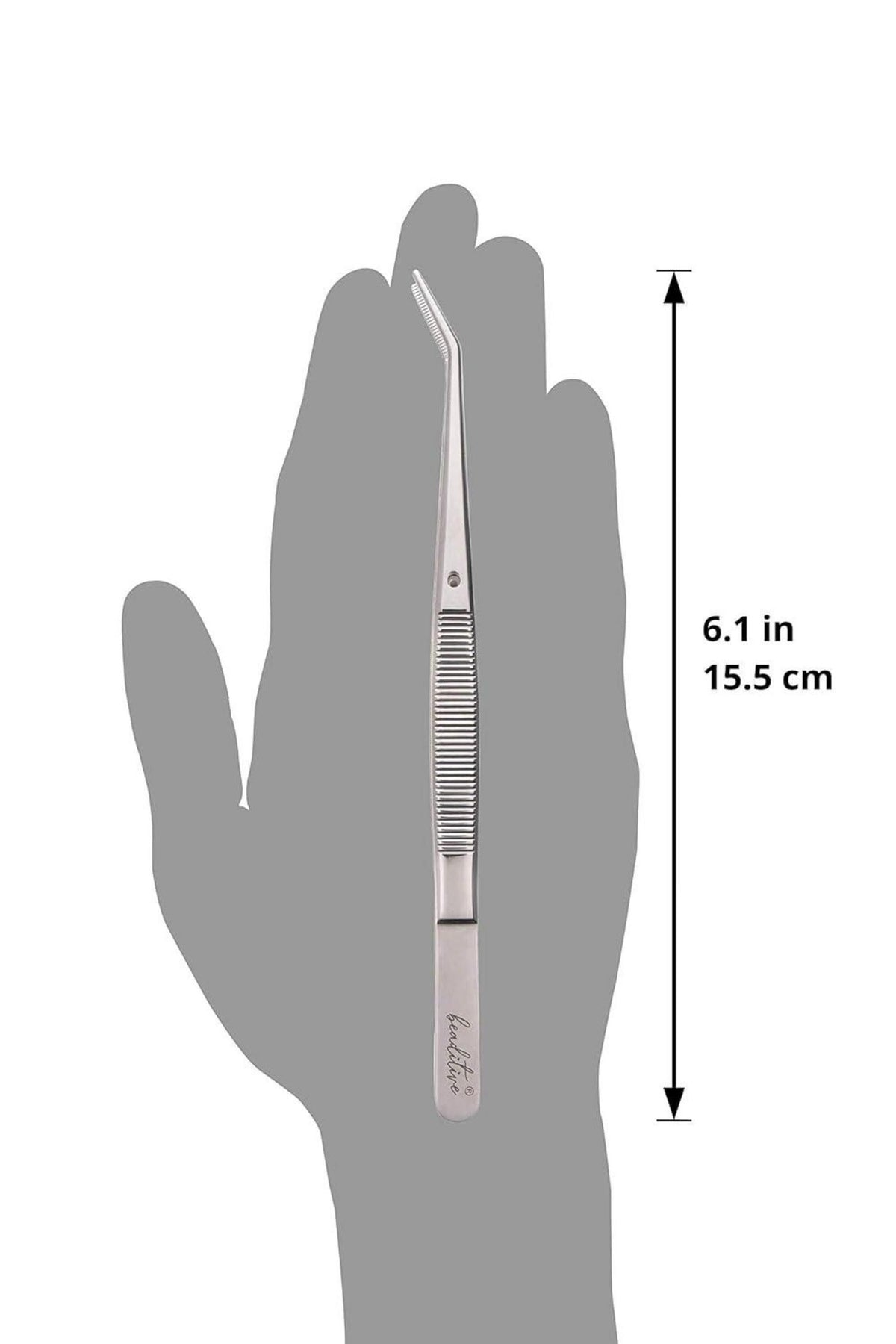 Pinzettenset 15,5 cm Nähmaschinen 3-teilig gezahnt gebogen Edelstahl